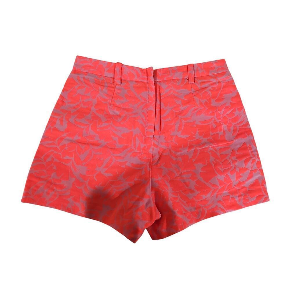 J.Crew Coral Jacquard Shorts Neon Orange Size 00 - Picture 2 of 5